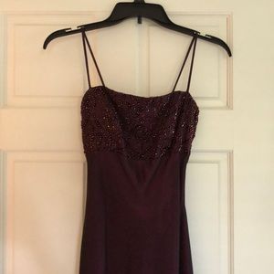Maroon Floor Length Formal Dress
